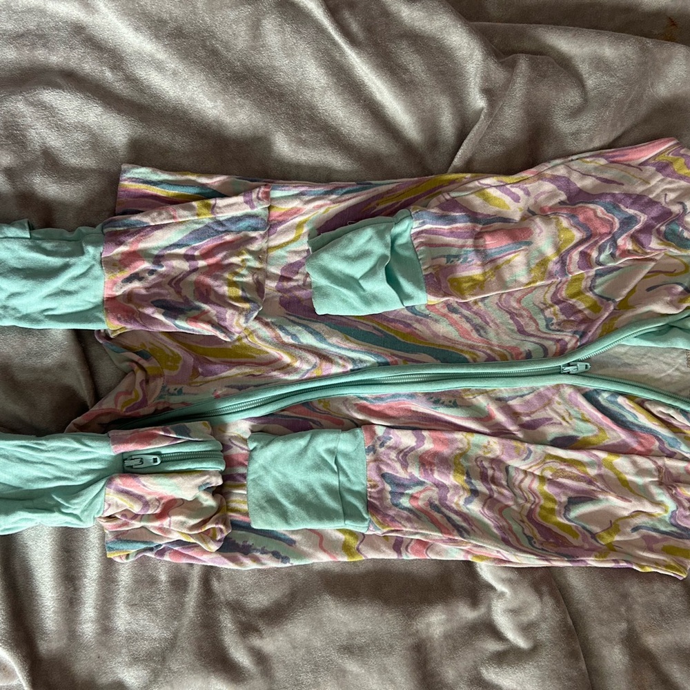 Little Sleepies Pink Marbled Zippy